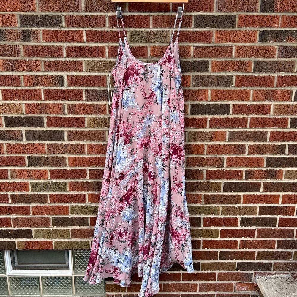 Umgee USA Dusty Pink Floral Spaghetti Strap Flowy Maxi Dress